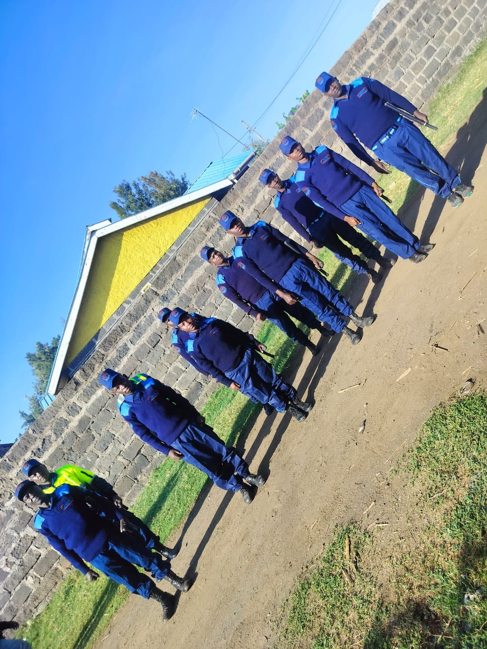 Argwings guards lined up on parade
